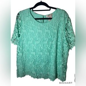 PHILOSOPHY XXL GREEN/BLUE BLOUSE
